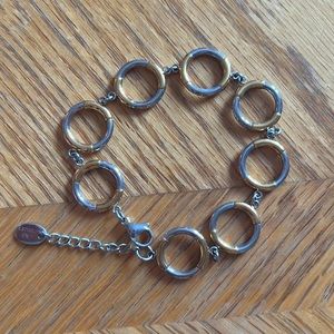 Silver and 14k gold bracelet